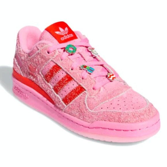 NEW ADIDAS FORUM LOW CL THE GRINCH SHOES in Pink and Red NIB Holiday SALE - Picture 7 of 10